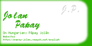 jolan papay business card